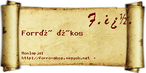 Forró Ákos névjegykártya