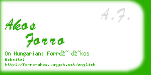 akos forro business card